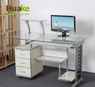 华可1.2米钢化玻璃电脑桌 价格、厂家、图片及代理信息全解析